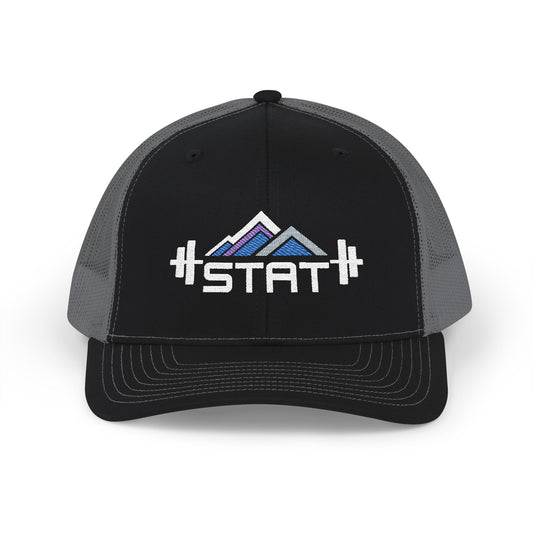 Stat Strength & Performance Embroidered Snapback Mesh Trucker Cap